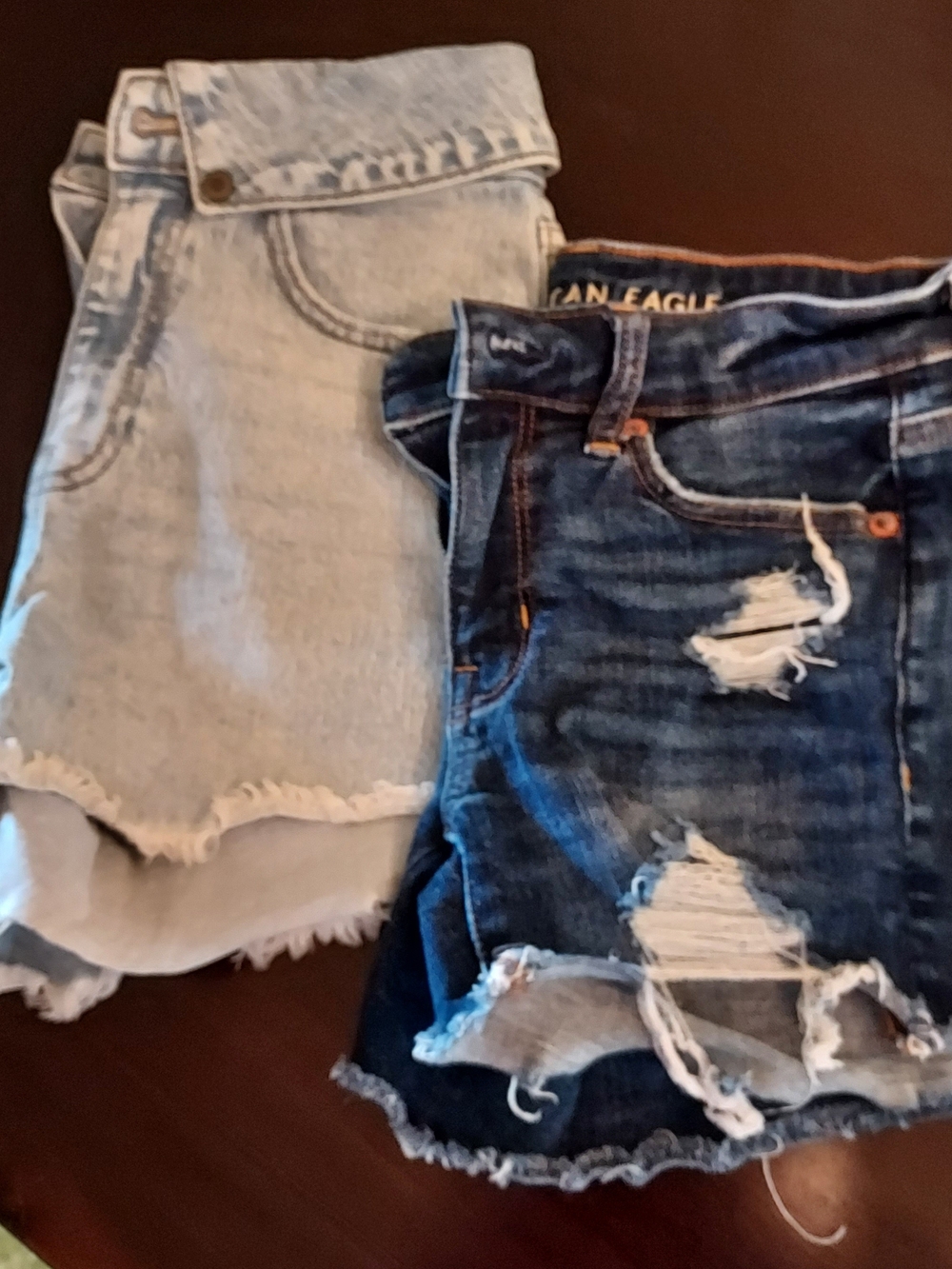 2 American Eagle & Willow + Root Distressed Denim Jean Shorts - Women. Sz. 25